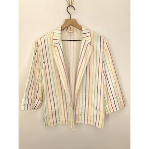 THE FOX 1980's Multicolored Pinstripe Blazer Sz L